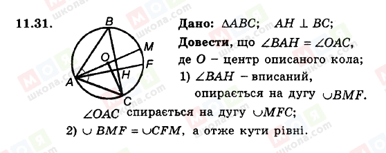 ГДЗ Геометрія 8 клас сторінка 11.31