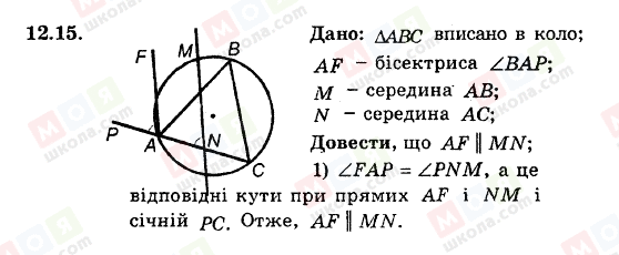 ГДЗ Геометрія 8 клас сторінка 12.15