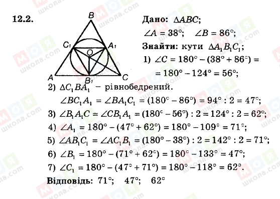 ГДЗ Геометрія 8 клас сторінка 12.2