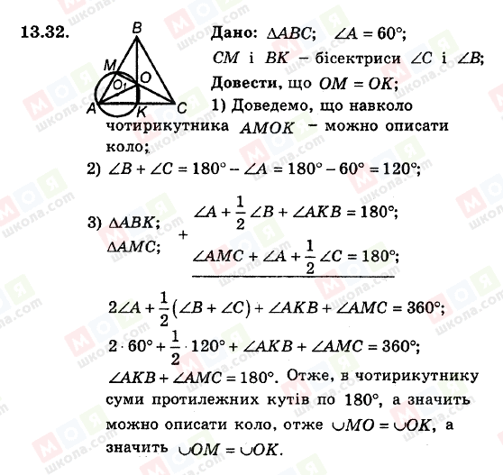 ГДЗ Геометрія 8 клас сторінка 13.32