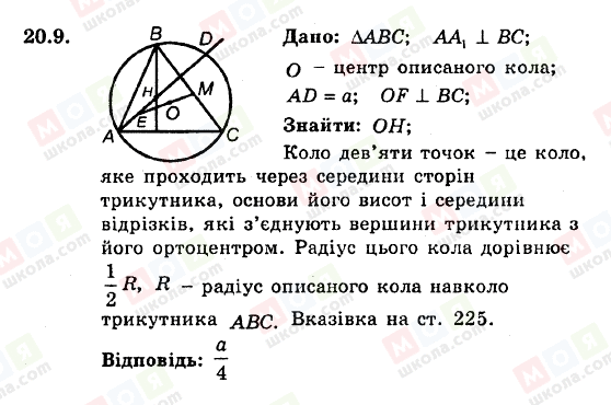 ГДЗ Геометрія 8 клас сторінка 20.9