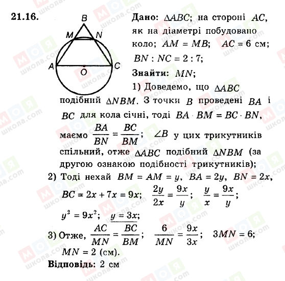 ГДЗ Геометрия 8 класс страница 21.16