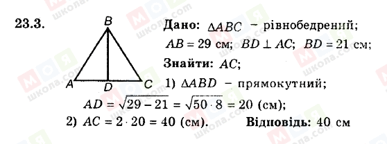 ГДЗ Геометрія 8 клас сторінка 23.3