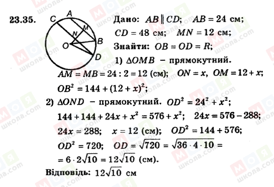 ГДЗ Геометрія 8 клас сторінка 23.35