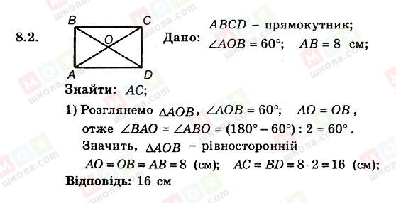 ГДЗ Геометрія 8 клас сторінка 8.2