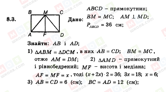 ГДЗ Геометрія 8 клас сторінка 8.3