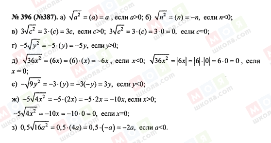 ГДЗ Алгебра 8 класс страница 396