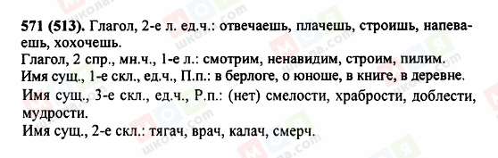 ГДЗ Російська мова 5 клас сторінка 571 (513)