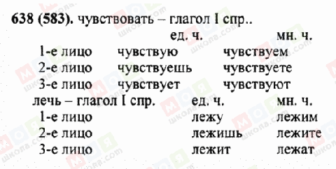 ГДЗ Російська мова 5 клас сторінка 638 (583)