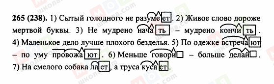 ГДЗ Російська мова 5 клас сторінка 265 (238)