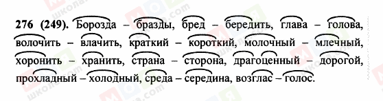 ГДЗ Російська мова 5 клас сторінка 276 (249)