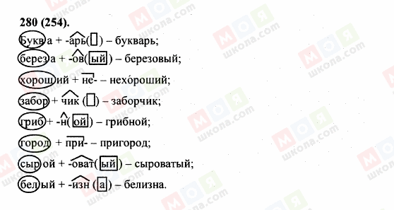ГДЗ Русский язык 5 класс страница 280 (254)