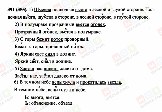 ГДЗ Російська мова 5 клас сторінка 391 (355)