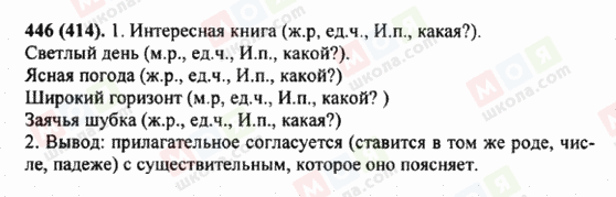 ГДЗ Російська мова 5 клас сторінка 446 (414)