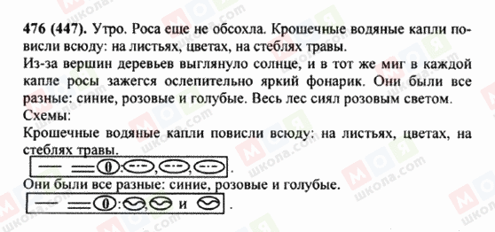 ГДЗ Російська мова 5 клас сторінка 476 (447)