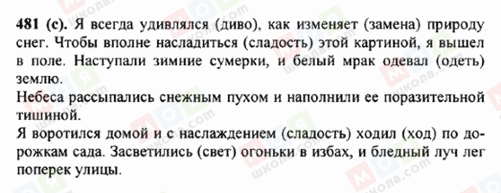ГДЗ Російська мова 5 клас сторінка 481 (c)