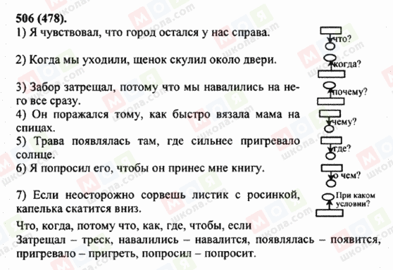 ГДЗ Російська мова 5 клас сторінка 506 (478)