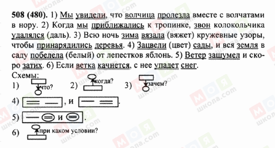 ГДЗ Російська мова 5 клас сторінка 508 (480)