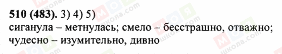 ГДЗ Російська мова 5 клас сторінка 510 (483)