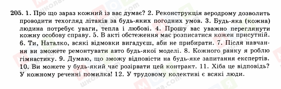 ГДЗ Українська мова 10 клас сторінка 205