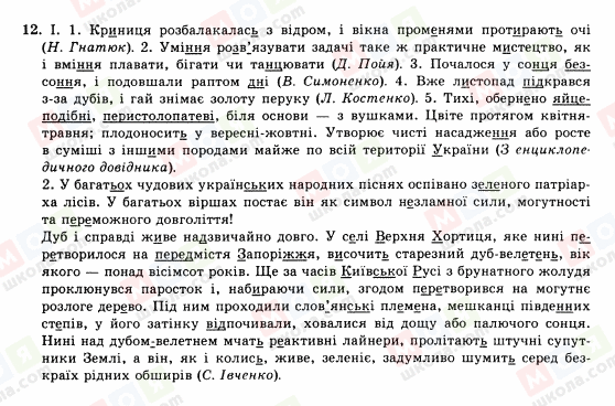 ГДЗ Укр мова 10 класс страница 12