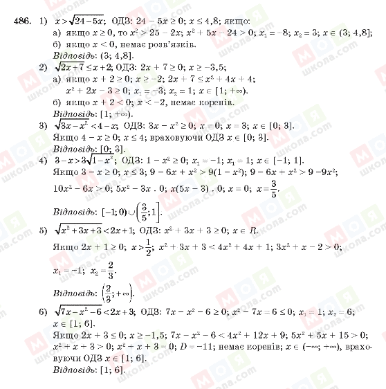 ГДЗ Алгебра 10 клас сторінка 486