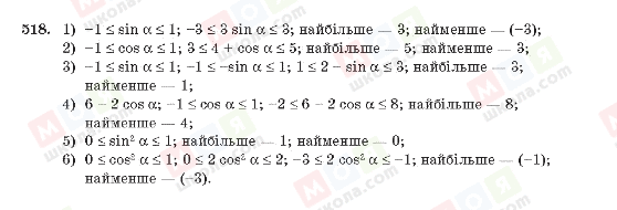 ГДЗ Алгебра 10 клас сторінка 518