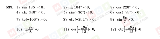 ГДЗ Алгебра 10 клас сторінка 539
