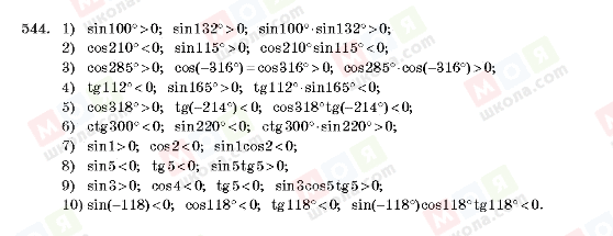 ГДЗ Алгебра 10 клас сторінка 544