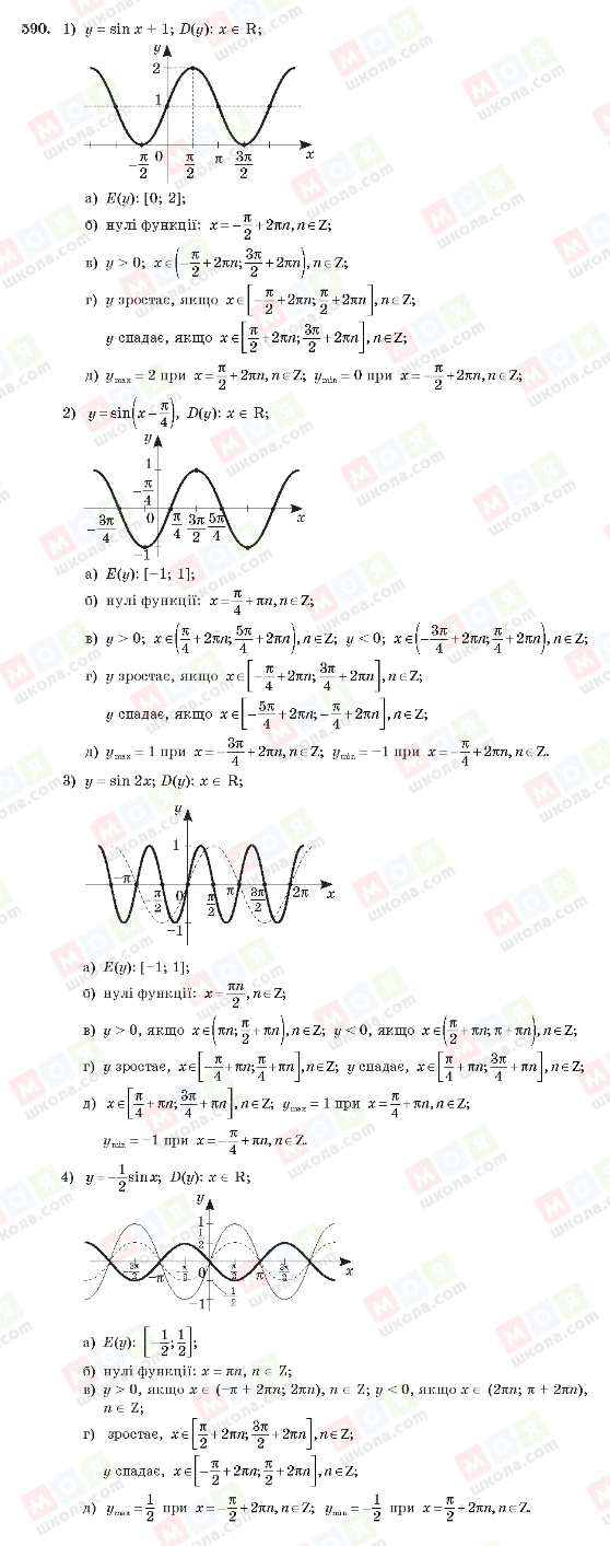 ГДЗ Алгебра 10 клас сторінка 590