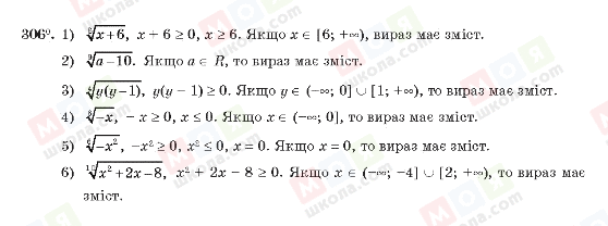 ГДЗ Алгебра 10 клас сторінка 306
