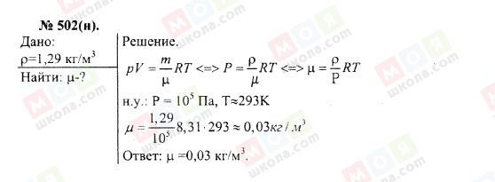 ГДЗ Фізика 10 клас сторінка 502(н)