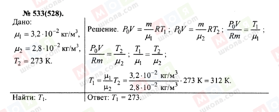 ГДЗ Фізика 10 клас сторінка 533(528)