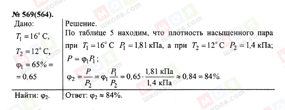 ГДЗ Фізика 10 клас сторінка 569(564)