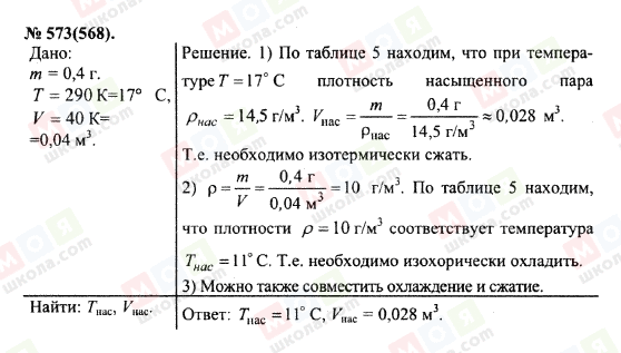 ГДЗ Фізика 10 клас сторінка 573(568)