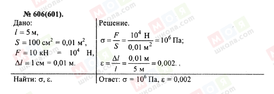 ГДЗ Фізика 10 клас сторінка 606(601)