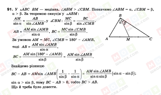 ГДЗ Геометрія 9 клас сторінка 91