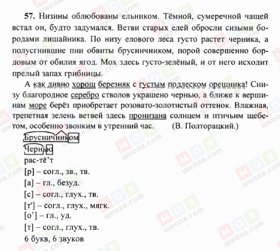 ГДЗ Російська мова 6 клас сторінка 57
