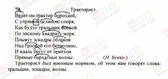 ГДЗ Російська мова 6 клас сторінка 70