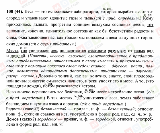 ГДЗ Російська мова 9 клас сторінка 100