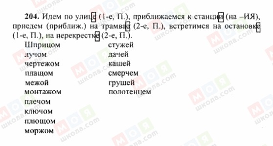 ГДЗ Російська мова 6 клас сторінка 204