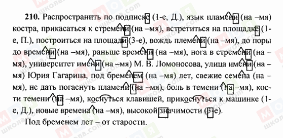 ГДЗ Російська мова 6 клас сторінка 210