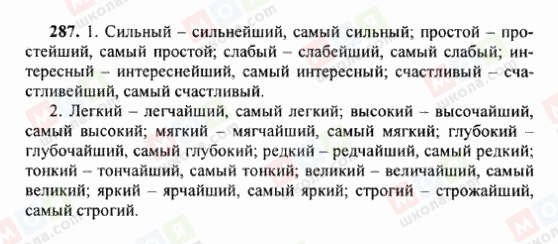 ГДЗ Російська мова 6 клас сторінка 287