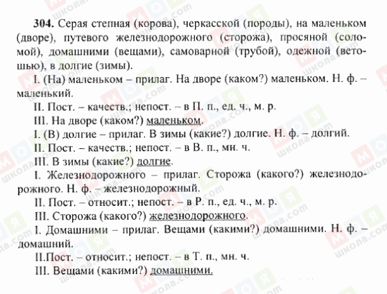ГДЗ Російська мова 6 клас сторінка 304
