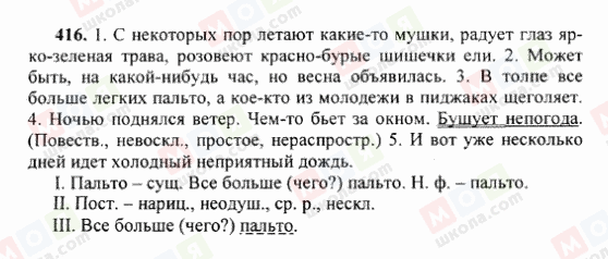 ГДЗ Російська мова 6 клас сторінка 416