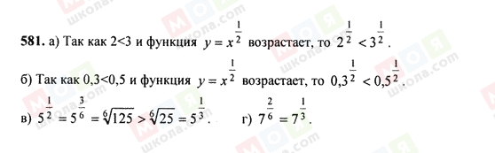 ГДЗ Алгебра 9 клас сторінка 581