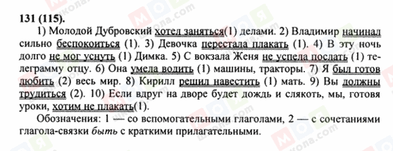 ГДЗ Російська мова 8 клас сторінка 131(115)