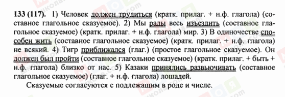 ГДЗ Російська мова 8 клас сторінка 133(117)