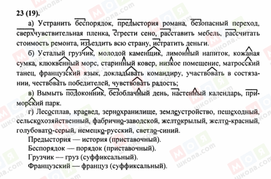 ГДЗ Російська мова 8 клас сторінка 23(19)