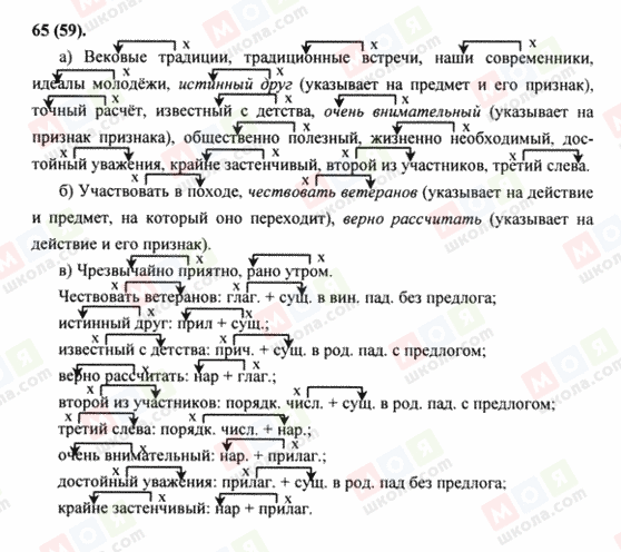 ГДЗ Русский язык 8 класс страница 65(59)